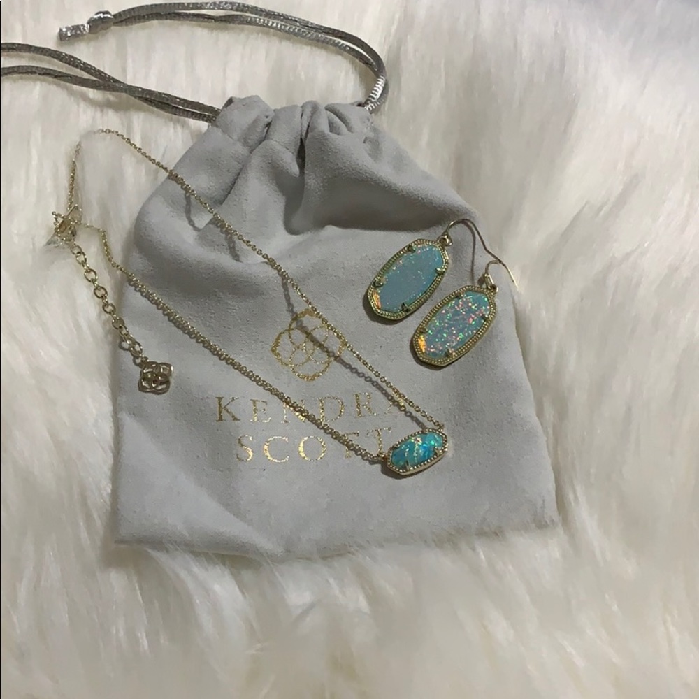 Kendra Scott Aqua Kyocera Opal Set